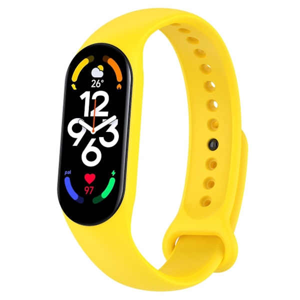 Gul Gul Silikone Urrem kompatibel med Xiaomi Mi Band 7 kompatibel med Xiaomi Mi Band 7 / 7nfc / 6 / 6 Nfc / 5 / 5 Nfc / Amazfit Band 5