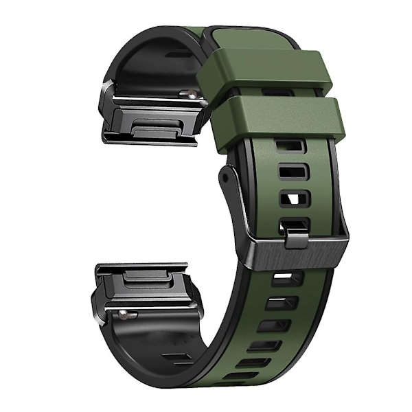 Armygrønn Armygrønn Tofarget Silikonklokkereim kompatibel med Garmin Fenix 7x
