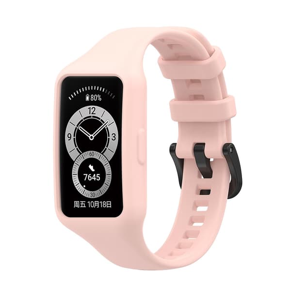 Lyserød Lyserød Silikone Urrem kompatibel med Huawei Band 7