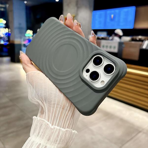 Etui til iPhone 15 Pro Max Flydende Silikone Magnetisk Silikone Grå Noz28548
