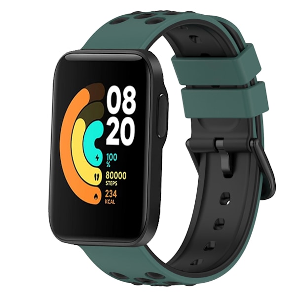 Olivengrøn Sort Olivengrøn Sort Tofarvet Silikone Urrem kompatibel med Xiaomi MI Watch Sport