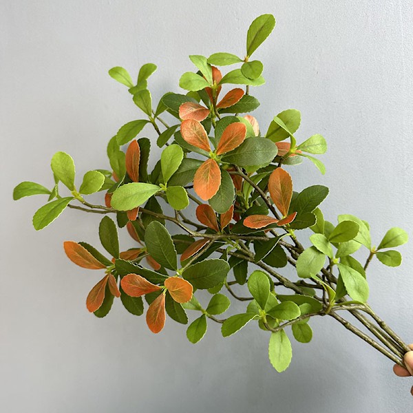 Kunstige blader Sjølandskap Vårblomst Falske planter for hjemme- og hotelldekor Island Spring Flower Coffee Green