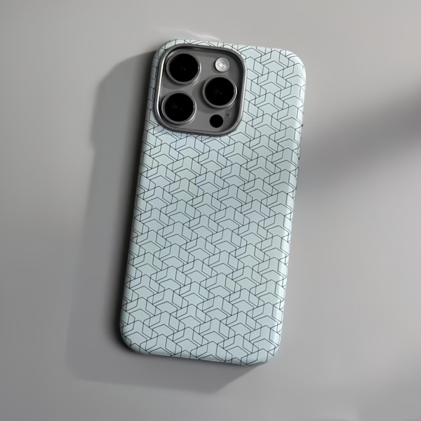 Etui til iPhone 16 Plus, lysegrønt (magnetisk) Geometrisk farvet ternet læder, magnetisk trepak