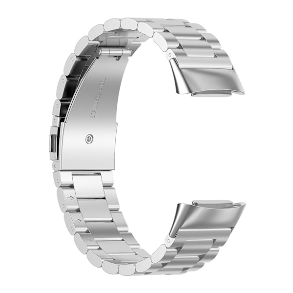 Sølv Sølv kompatibel med Fitbit Charge 5 Tre-perle Rustfritt Stål Rem