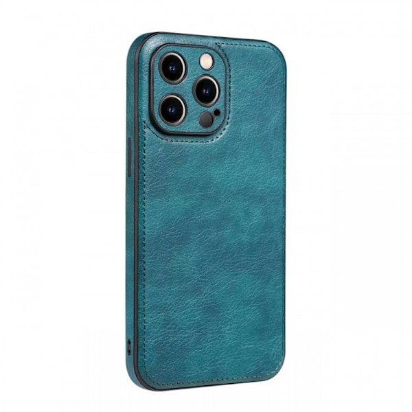 Fodral för iPhone 14 Pro Mörk Natt Grön läder Full-Body läder