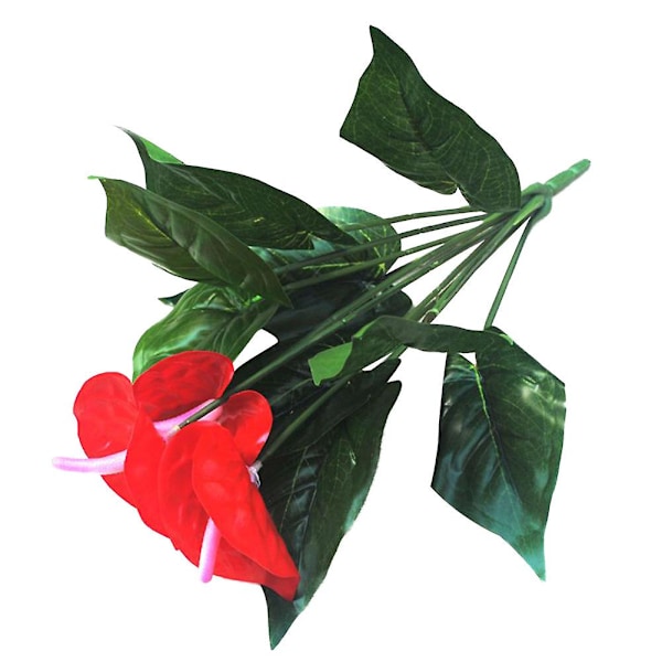 1 stk. Kunstig Anthurium Blomst DIY Havefest Hjem Bryllup Kontor Skrivebordsindretning