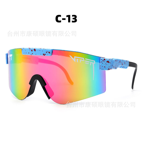 Färgglada glasögon för ridning Polariserade solglasögon män utomhussportglasögon cykling cykelglas Red frame Vari color card