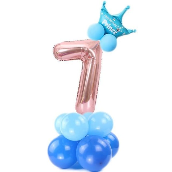 Rosa/guld digitalt nummer - helium ballong ballong för bröllopsfödelsedagsfest Blue 7