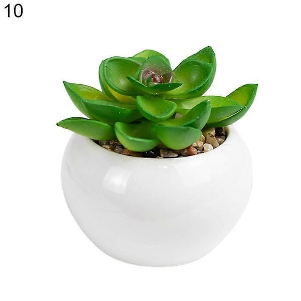 Kunstig Plante Livagtig Naturlig PVC Realistisk Frisk Mini Borddekoration Kunstige Sukkulenter Bonsai til Skrivebord 10
