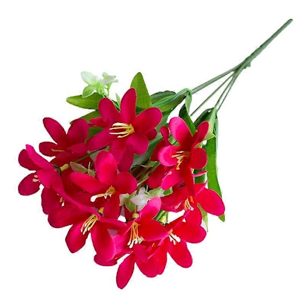 6 oksaa/1 kpl Keinotekoinen narsissikukka simulaatio toimisto kodin sisustus Rose Red