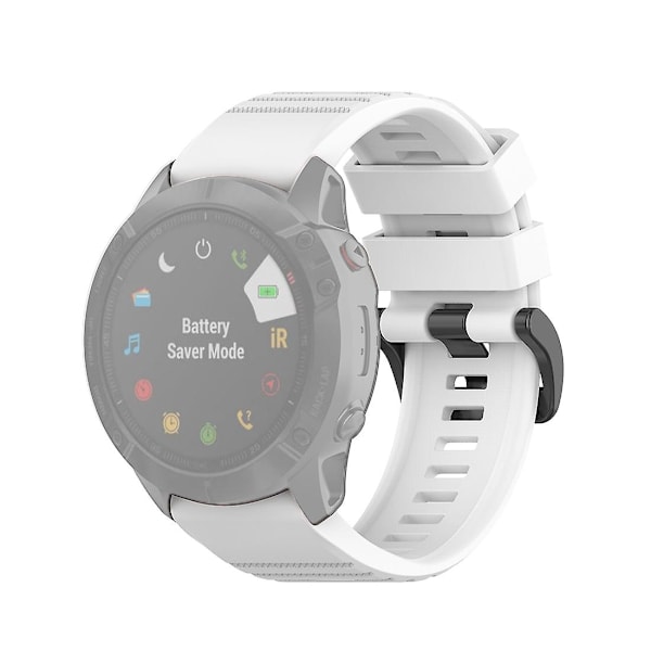 Vit Vit Officiell Textur Klockarmband kompatibelt med Garmin Fenix 6x 26mm Med Plastknapp