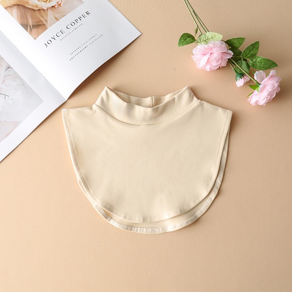 Lös krage för damer Avtagbar halvfast stickad rand Apricot High collar