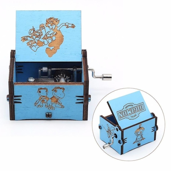 H Cranked Wooden Music Box-3011 Toner Digimon