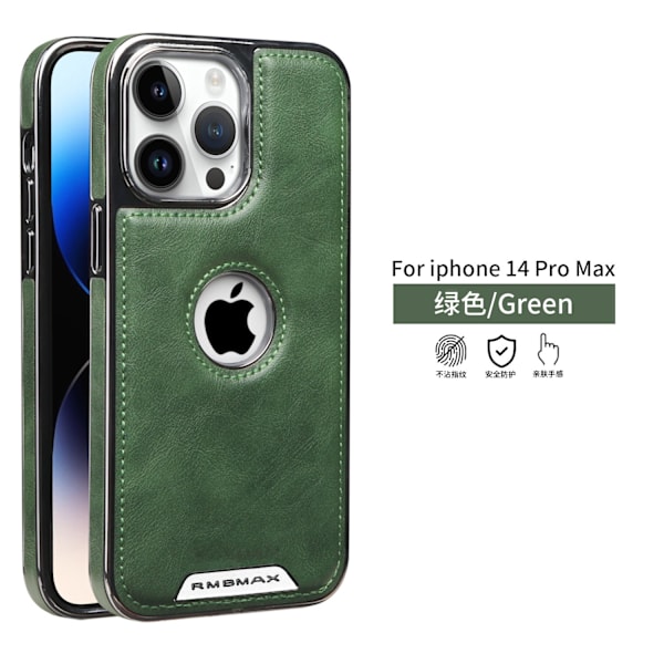 Fodral för iPhone 13 Pro Elegant Grön Magnetisk Business Full-Body Textur