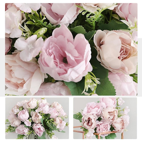 1 st Konstgjord Falsk Pion Blomma Hem Butik Café Bröllop Bankett Fest Dekor