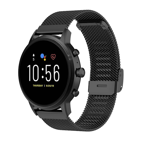 Sort Sort Metal Stål Mesh Rem kompatibel med Huawei Watch 3