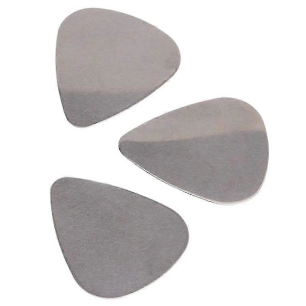 6 stk. Rustfrit Stål Guitar Picks - Sølv