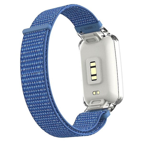 Blå PC-deksel + Nylon Loop-stropp kompatibel med Xiaomi Mi Band 7 Pro