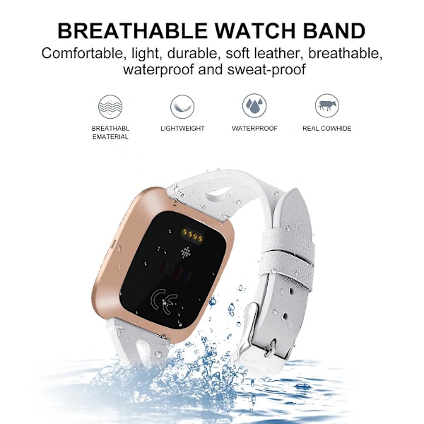 Hvit Hvit kompatibel med Fitbit Versa 2 Reim kompatibel med Fitbit Versa 2