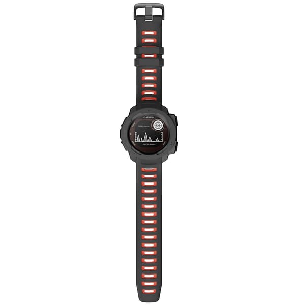 Sort Rød Sort Rød kompatibel med Garmin Instinct Silikone Urrem