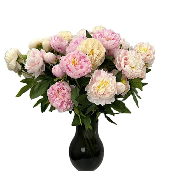Konstgjorda pionblommor Falska pioner Heminredning Bröllopsrekvisita Trippelpion White