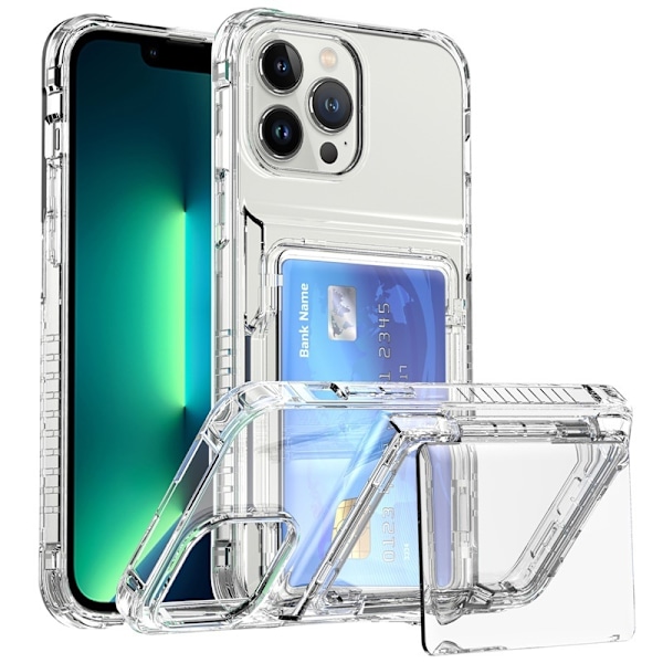 Fodral för iPhone 14 Pro 6.1 transparent Plånbok med korthållare Flip Full-Body