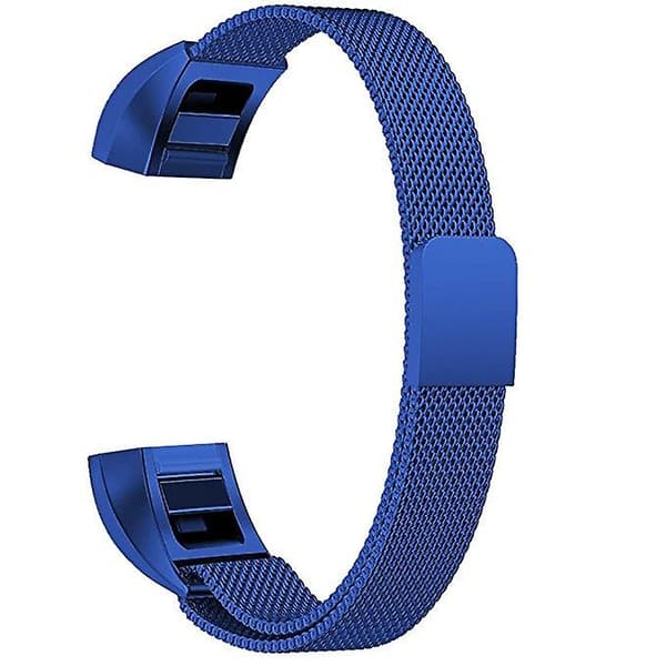 Blå Blå Magnetisk håndledsrem i rustfrit stål, kompatibel med Fitbit Alta, 130-170 mm