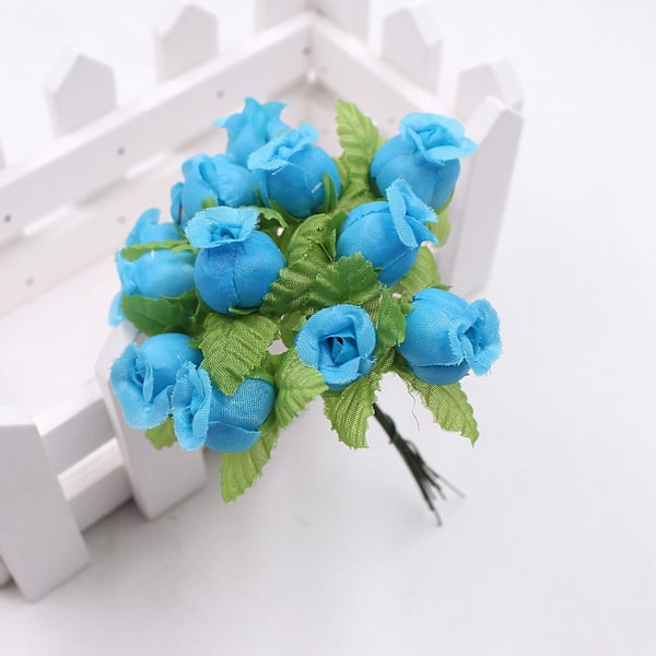 12 stk./Bukett Kunstig Rose Anti-heng Lett å Bøye 18 Farger Kunstige Roseblomster for Husholdning Red