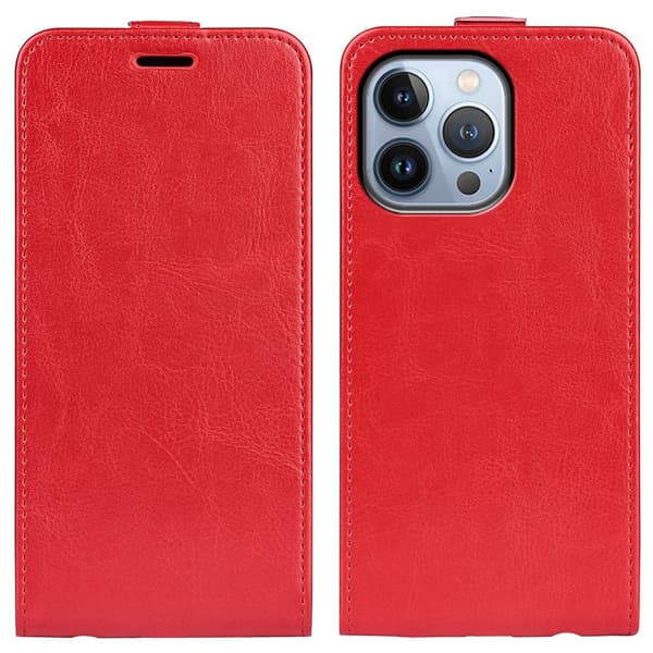 Etui til iPhone 13 rød Wallet med kortholder Flip Tilpasning