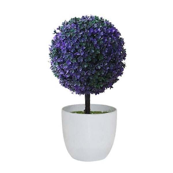 Keinotekoinen Bonsai Eläväinen Ei-haalistuva Muovinen Simulointi Kasvit Kukat Sisustus Pöydälle Purple