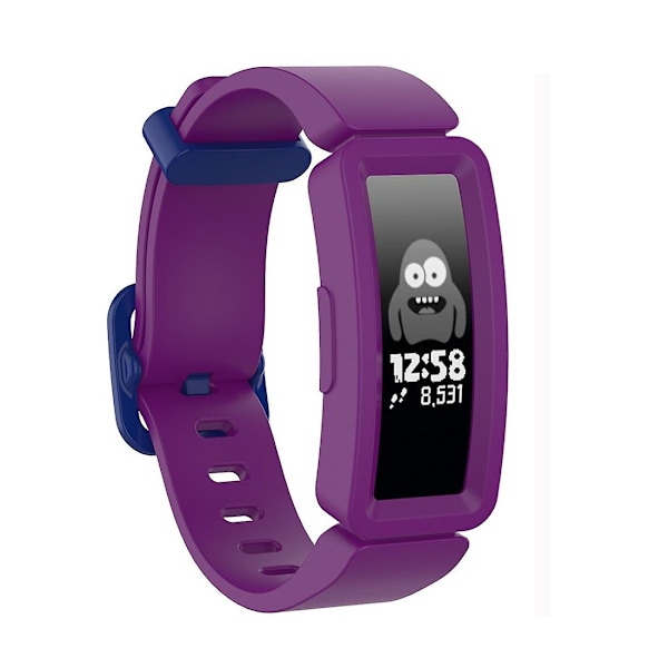 Lila Blå Spänne Lila Blå Spänne kompatibel med Fitbit Inspire Hr / Ace 2 Silikon Smartklocka Klockarmband (vit)