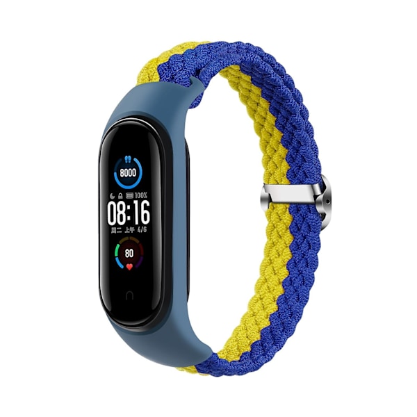 Blå Gul Blå Gul Flettet Klokkereim kompatibel med Xiaomi Mi Band 4 / 3