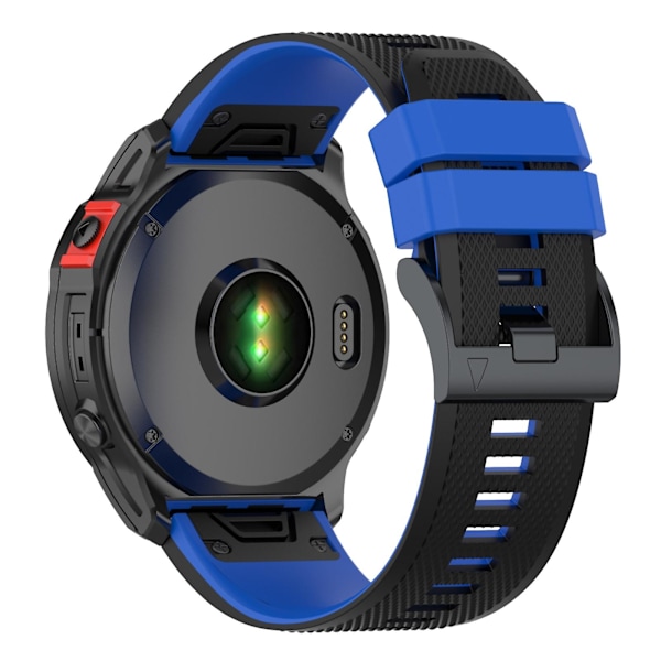 Musta Sininen Musta Sininen Silikoni Kellonranneke, yhteensopiva Garmin Fenix 7:n kanssa