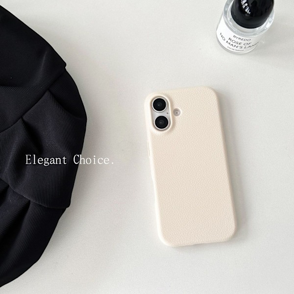 Fodral för iPhone 13pro Vit Enkelt läder dopamin