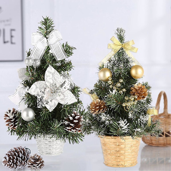 Julgran Konstgjord 3D Färgglad DIY Glänsande Liten Julgran Högtidsmaterial Red
