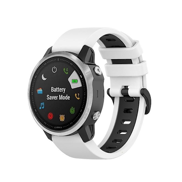 Hvid Sort Hvid Sort kompatibel med Garmin Fenix 6x Rem