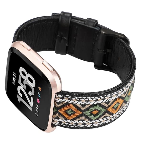 Retro Retro kompatibel med Fitbit Versa ekte lærreim