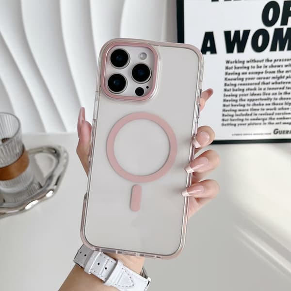 Etui til iPhone 14 Plus Klar Magnetisk Klar Pink Noz33859