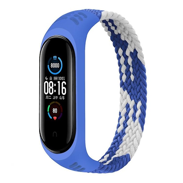 Blå Hvid Blå Hvid kompatibel med Xiaomi Mi Band Silikone Urrem L 170mm