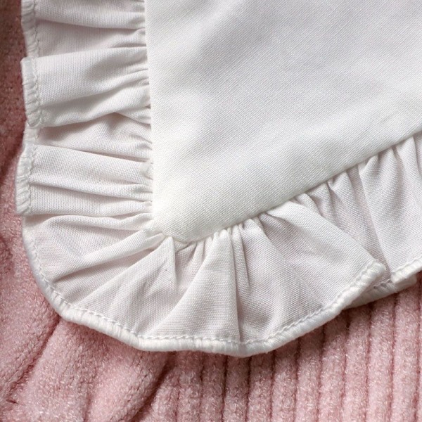 Dame falsk krage Avtakbar halv Ruffled Multi-Funksjonell C White ruffled round neck