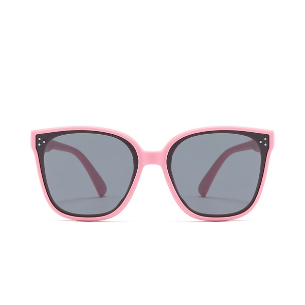 Barnsolglasögon Silikon UV-skydd Polariserat ögonskydd Modesolglasögon Solskyddsglasögon Pink frame Black and Grey lens