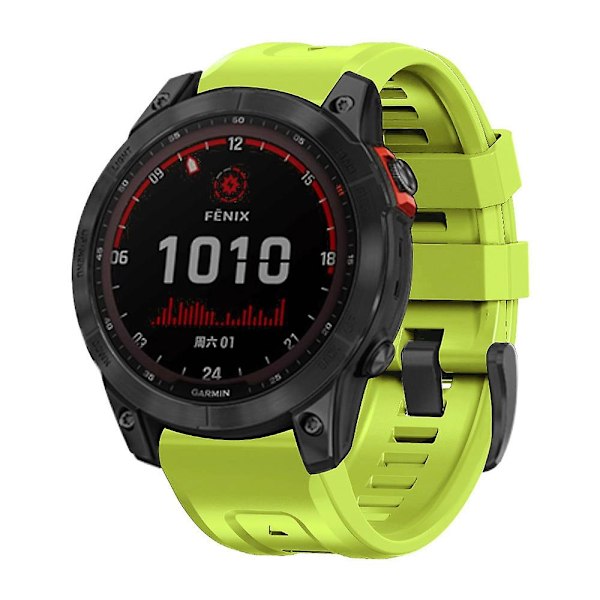 Limegrön Limegrön Silikonarmband kompatibelt med Garmin Fenix 7x / 6x / 5x 26mm