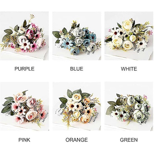 Kunstig Blomst Bryllup Brudebukett Hjem Dekor Blomstersimulering Bukett (grønn)