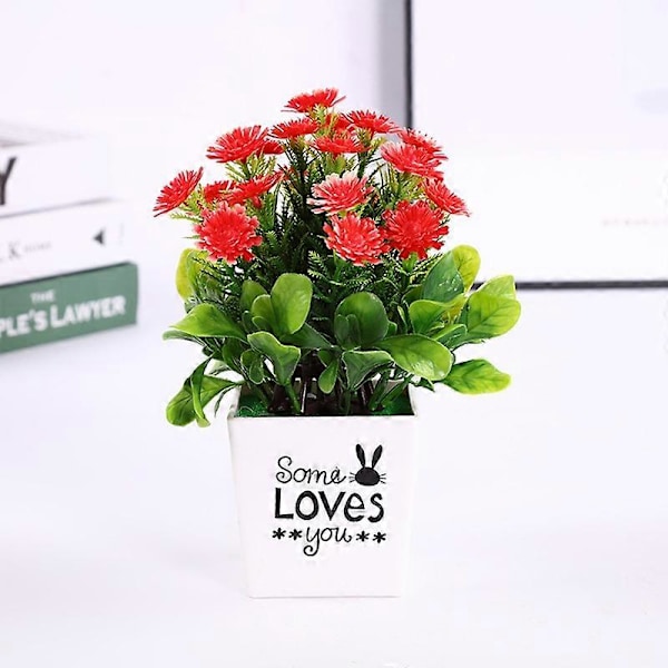 1st Konstgjord Chrysanthemum Blomma Miniatyrlandskap Bröllopsfest Hem Bonsai Dekor Pink