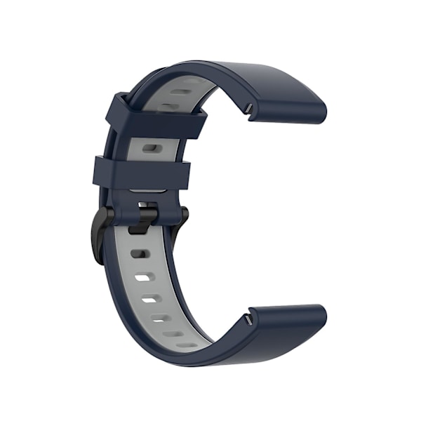 Midnattsblå Grå Midnattsblå Grå 22mm Tofarget Silikon Klokkereim kompatibel med Garmin Fenix 7 / Epix