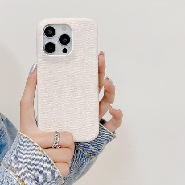 Etui til iPhone 14 Pro Max Denim Mønster Off White
