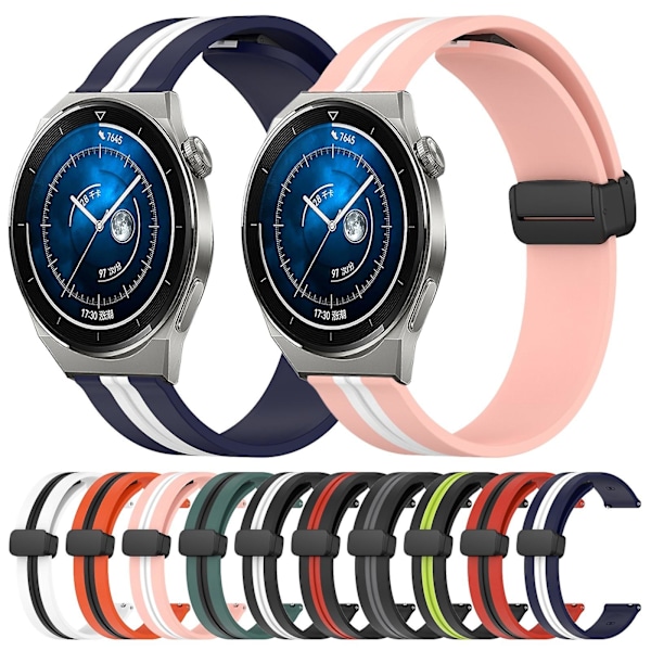 Sort Grå Sort Grå Silikone Urrem kompatibel med Huawei Watch Gt3 Pro 46mm