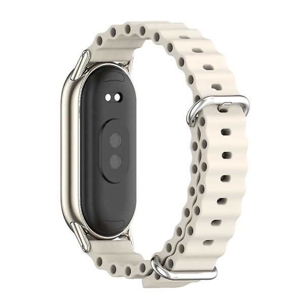 Grå Lys Guld Grå Lys Guld Mijobs Marine Silikone Åndbar Rem kompatibel med Xiaomi Mi Band 8