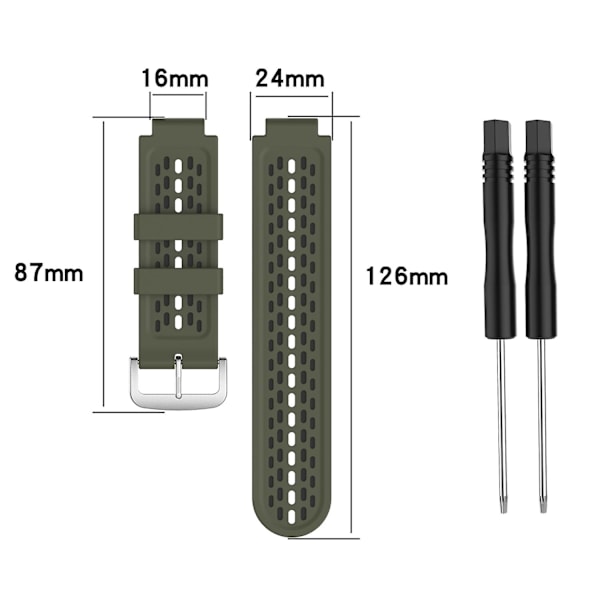 Armeijanvihreä Musta Armeijanvihreä Musta yhteensopiva Garmin Approach S2 / S4 silikonirannekkeen kanssa