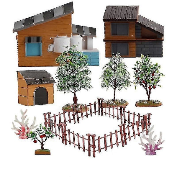 8 st Plast Miniatyr Ornament